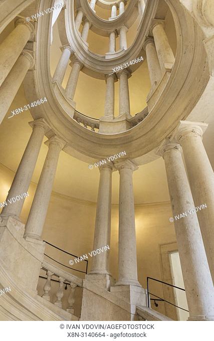 Staircase by Francesco Borromini, Galleria Nazionale d'Arte Antica, GNAA, National Gallery of Ancient Art, art gallery, Palazzo Barberini, Rome, Lazio, Italy