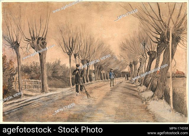Road in Etten. Artist: Vincent van Gogh (Dutch, Zundert 1853-1890 Auvers-sur-Oise); Date: 1881; Medium: Chalk, pencil, pastel, watercolor