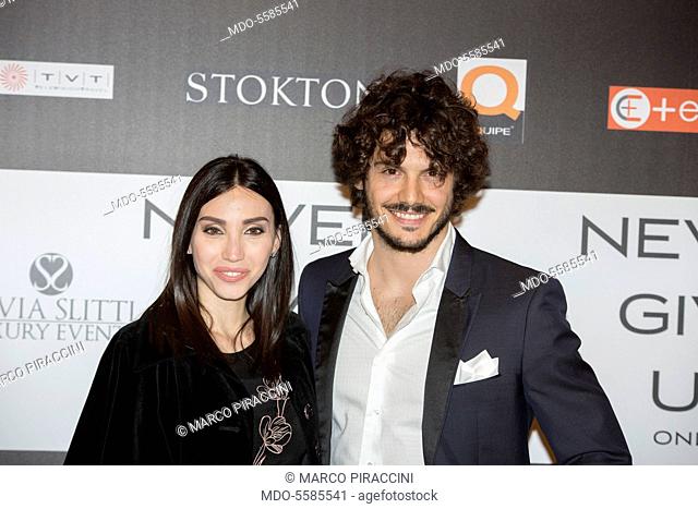 The TV personalities Francesca Rocco and Giovanni Masiero attending the charity gala Never Give Up at The Milan Westin Palace. Milan, Italy