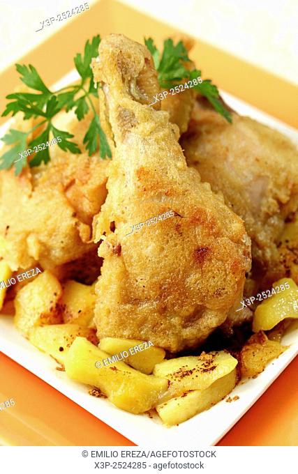 Crusty chicken with apple