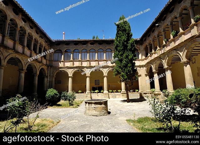 . Cloister of the Carmelite convent in Rubielos de Mora Teruel province, Aragon, Spain