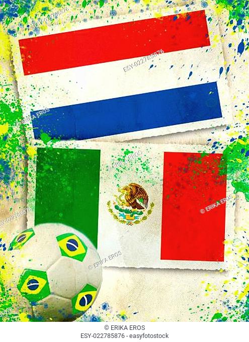 Netherlands vs Mexico football concept