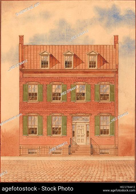 Architectural Drawing of an Early Nineteenth-Century Brick House, New York, . Creator: Unknown