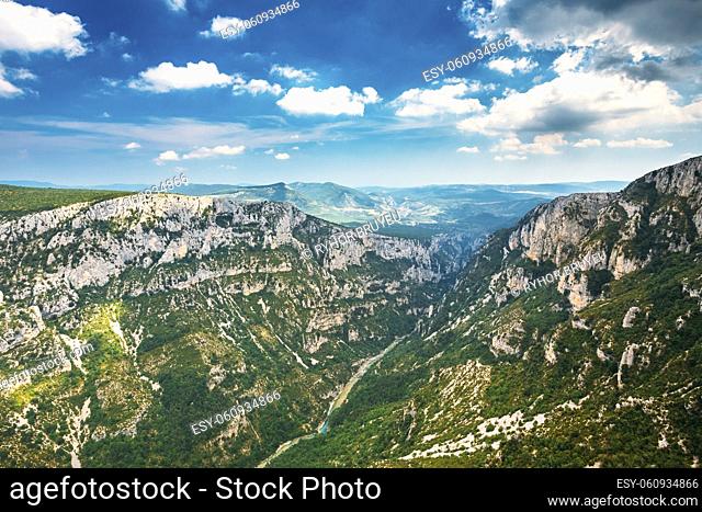 Beautiful Mountains Landscape Of The Gorges Du Verdon In South-eastern France. Provence-alpes-cote D'azur