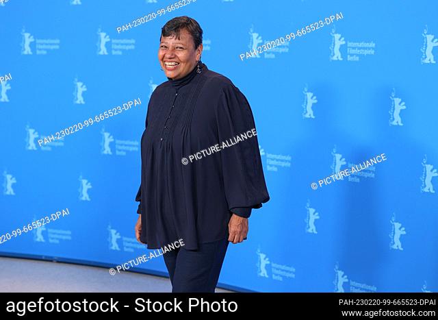 20 February 2023, Berlin: Actress Teresita Sanchez arrives for the photocall of the film ""Totem"". The film is screening in the Berlinale Competition