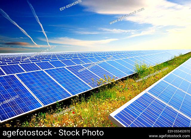 solar plant, solar cell, solar energy, photovoltaic system