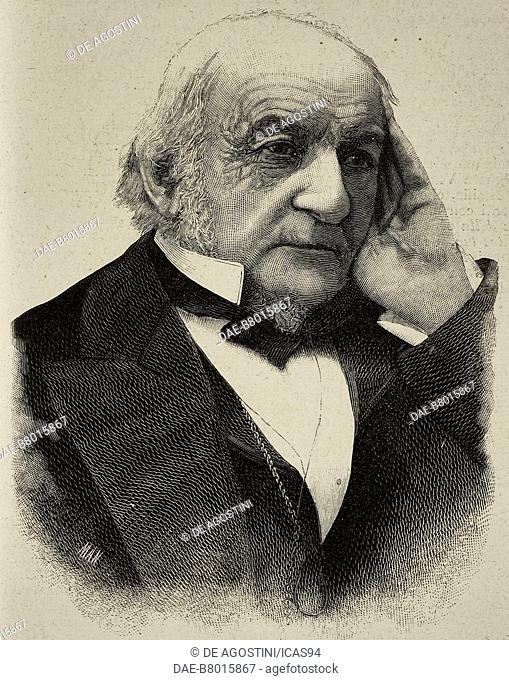 William Ewart Gladstone (1809-1898), British politician, engraving from a photograph by H S Mendelssohn from L'Illustrazione Italiana, year XXI, no 11, March 18
