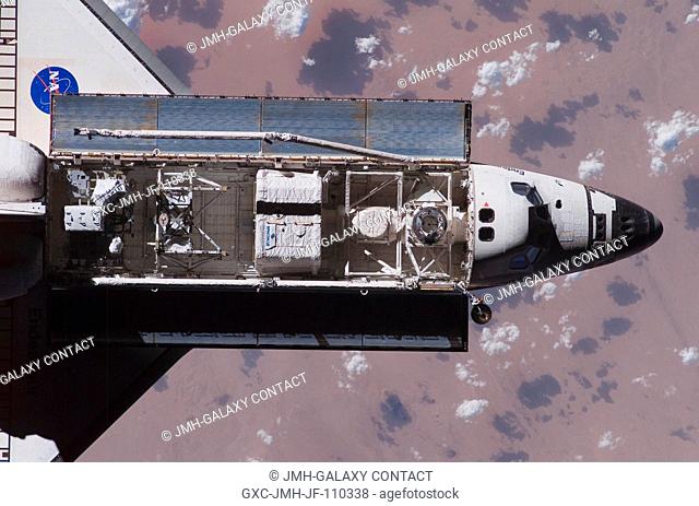 This view clearly showing Space Shuttle Endeavour's payload bay, was photographed by one of the Expedition 15 crewmembers aboard the International Space Station...
