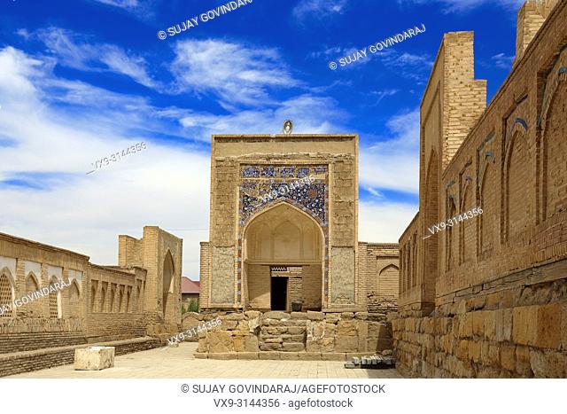 Bukhara, Uzbekistan - August 28, 2016: Chor Bakr Necropolis, ancient small settlement of devishes and graves of Juibar Sheikhs