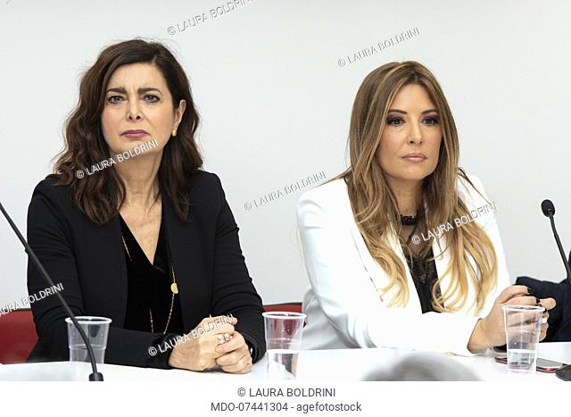 Italian politics Laura Boldrini and Italian columnist Selvaggia Lucarelli during the presentation of the book La grande nemica
