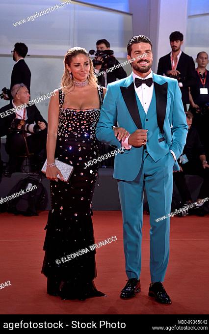 Italian fashion blogger and entrepreneur Mariano Di Vaio and his wife Eleonora Brunacci Di Vaio at the 79 Venice International Film Festival 2022