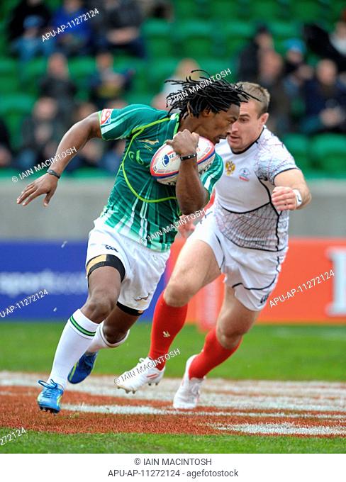 05 05 2012 Glasgow, Scotland HSBC Sevens World Series Branco du Preez in action during the game between South Africa and Russia at the Scotstoun Stadium
