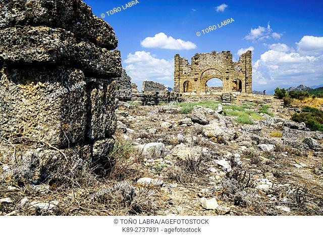 Aspendos Basilica. Ancient Greece. Asia Minor. Turkey