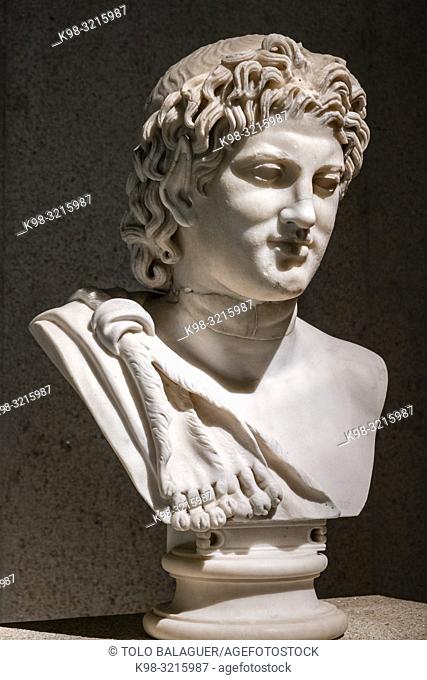 cabeza de Sátiro, império Romano, mediados del siglo II d. C, Fundación Calouste Gulbenkian, («Fundação Calouste Gulbenkian»), Lisboa, Portugal