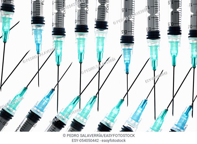 Close-up of a group of syringes