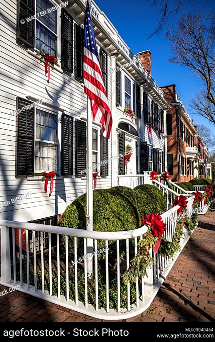 USA, New England, Massachusetts, Nantucket Island, Nantucket Town, Main Street, historic house detail