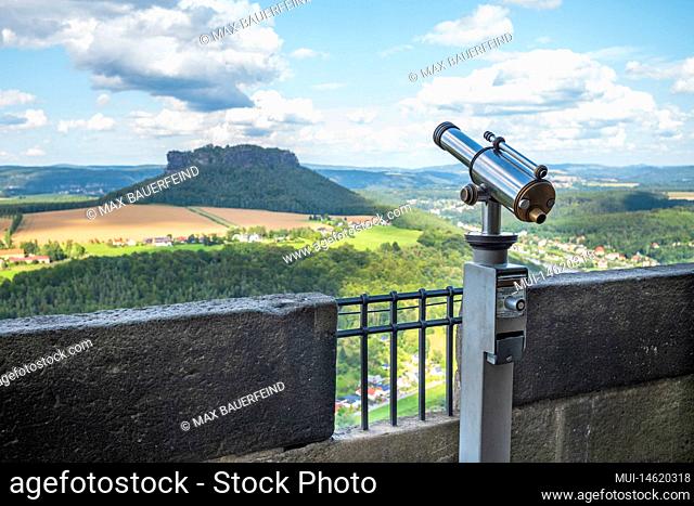 Königstein Castle Elbe Sandstone Mountains in Saxon Switzerland in Summer