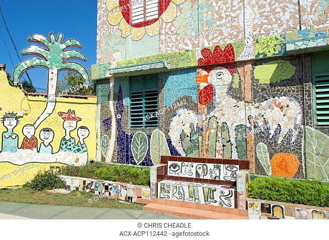 Fusterlandia, Jaimanitas, Havana, Cuba. A creation of Jose Fuster, a cuban artist, painter and sculpture who's project is to redecorate his house and his...