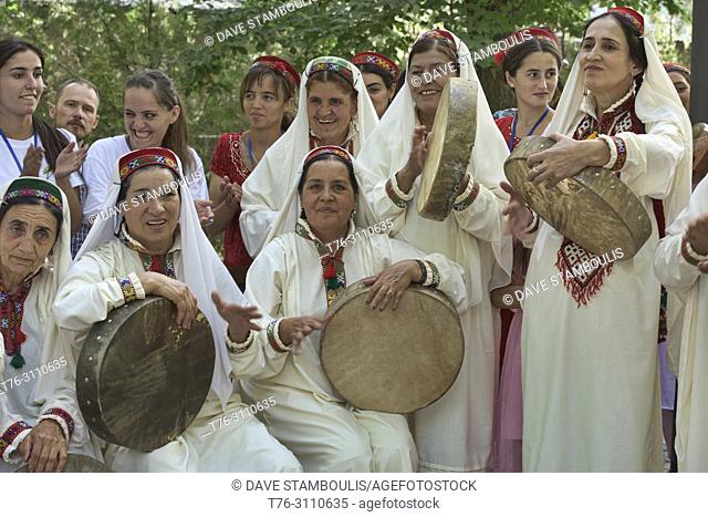 Pamiri women celebrating at the 'Roof of the World' festival in Khorog, Tajikistan