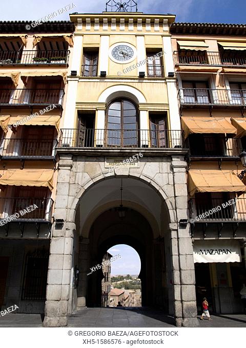 Gate in Zocodover Square, Toledo, Castilla la Mancha, Spain