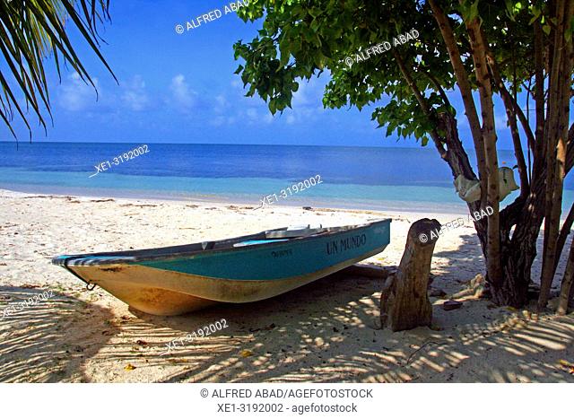 boat on the beach, Barú Peninsula, Caribbean Sea, Colombia