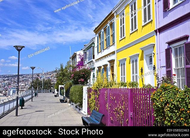 Valparaiso, Old city street view, Chile, South America