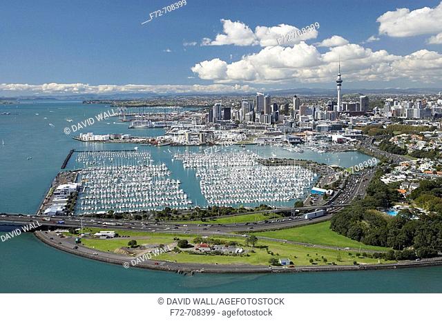 Point Erin and Westhaven Marina, Auckland, North Island, New Zealand - Aerial
