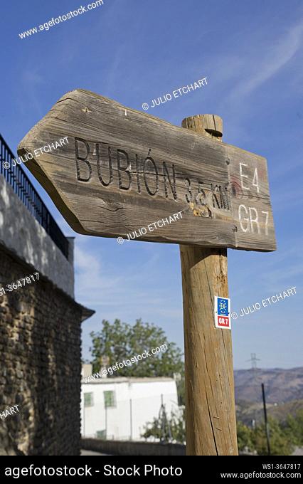 Views of the traditional village of Pitres in the Alpujarra mountains, Sierra Nevada, near Granada, Andalucia, Spain, Europe