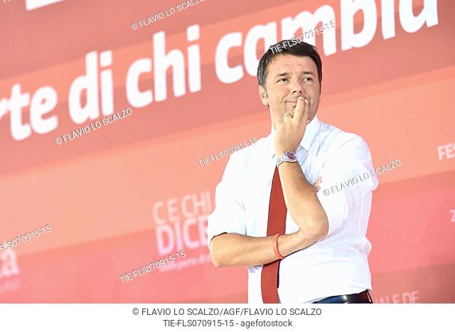Italian Prime Minister Matteo Renzi during his attendance at the National Festa dell'Unita', Milan ITALY-06-09-2015