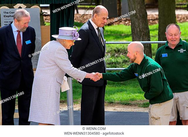Queen Elizabeth and Prince Philip visit the new elephant centre at ZSL Whipsnade Zoo Featuring: Queen Elizabeth II, Prince Philip Duke of Edinburgh