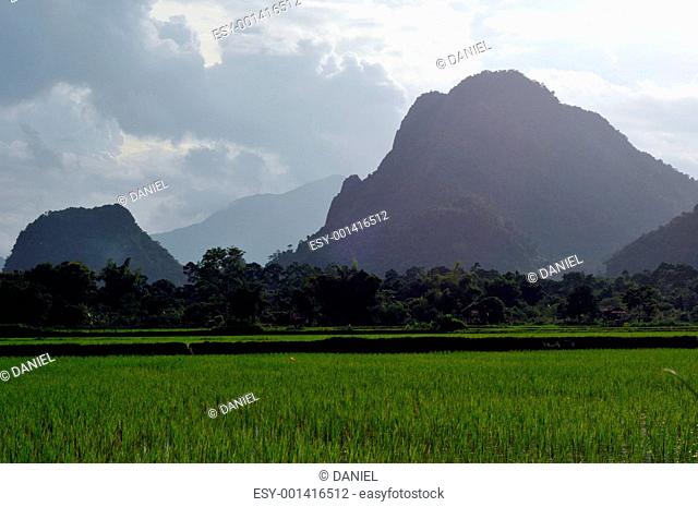 the beautiful landscape of vang vieng, laos