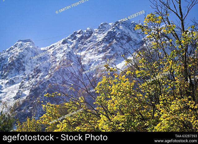 RUSSIA, SOCHI - OCTOBER 12, 2023: Mountains rise over the Rosa Khutor resort. Dmitry Feoktistov/TASS