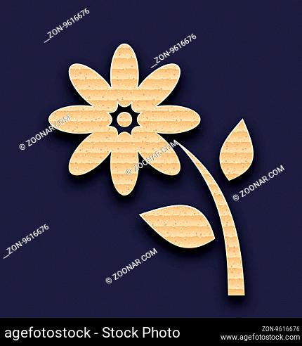 Illustration carton paper flower, handmade background - vector