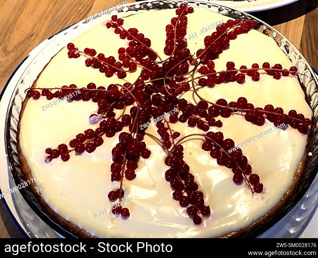 Tarte decorated with redcurrant
