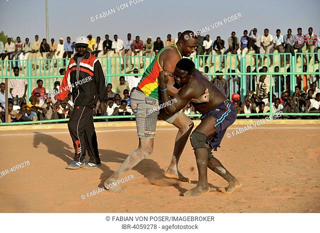 Nuba fighting, Nuba Wrestling, Haj Yusef district, Kharthoum, Sudan