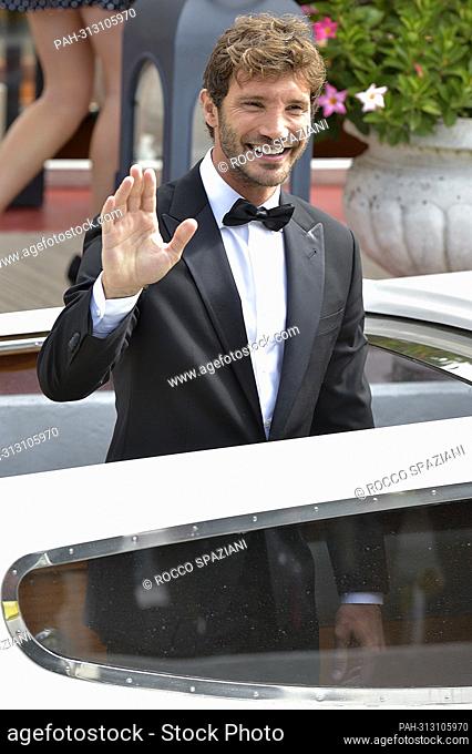 VENICE, ITALY - SEPTEMBER 01: Stefano De Martino is seen arriving at the Excelsior Pier during the 79th Venice International Film Festival on September 01