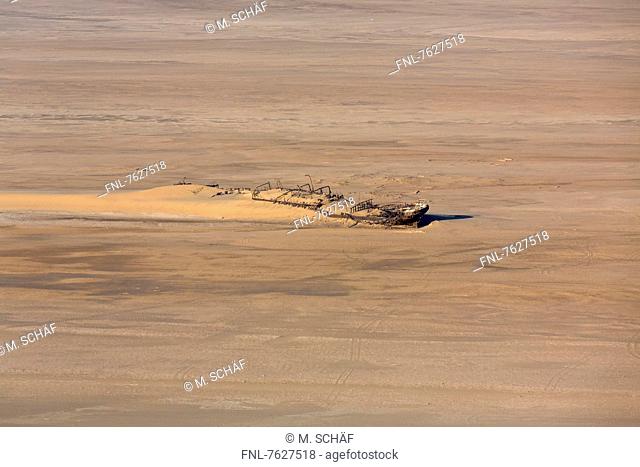 Ship wreck in desert
