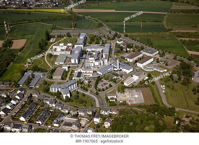 Aerial view, Central Hospital of the German armed forces, Koblenz, Rhineland-Palatinate, Germany, Europe