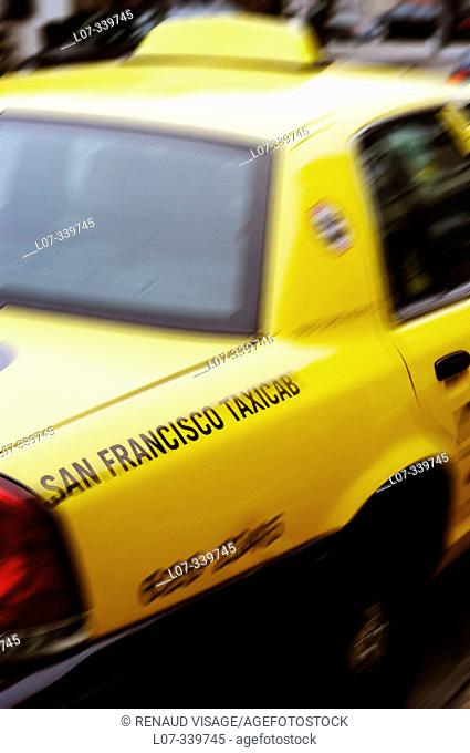 Yellow taxi cab. San Francisco, California. USA