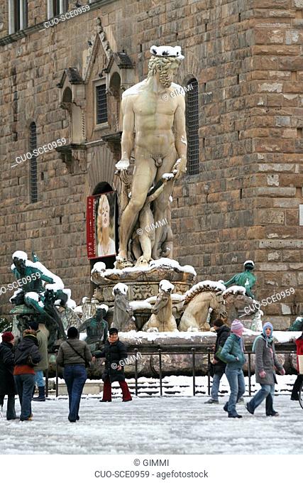Nettuno fountain, Piazza della Signoria, Florence, Tuscany, Italy