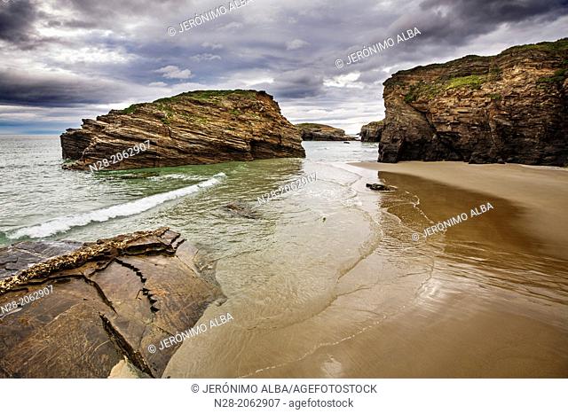 Nature landscape, Las Catedrales beach, Ribadeo, Lugo province, Galicia, Spain