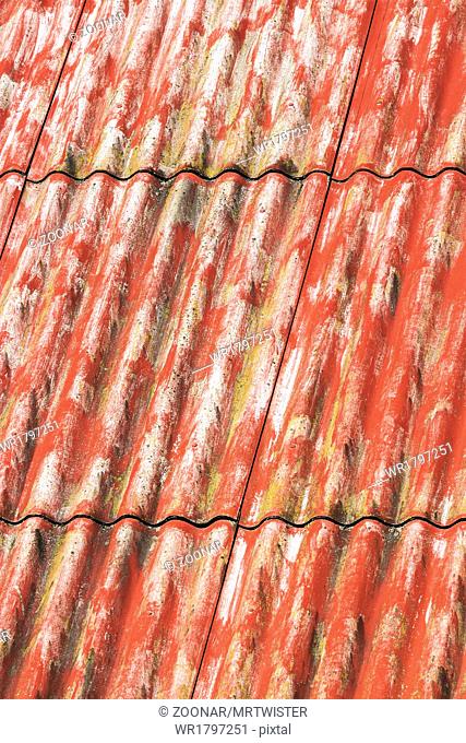 Red painted asbestos roof