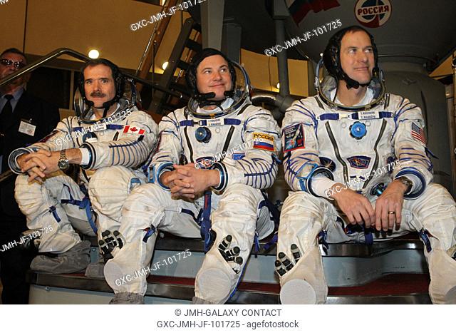 The next trio of residents that will launch to the International Space Station fielded questions from reporters at the Gagarin Cosmonaut Training Center in Star...