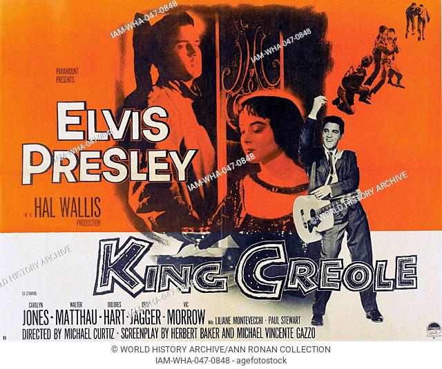 King Creole is a 1958 American musical drama film directed by Michael Curtiz and starring Elvis Presley, Carolyn Jones, and Walter Matthau