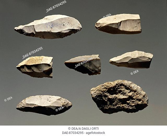 Prehistory, Czech Republic, Paleolithic - Lithic manufacts from Lien.  Brno, Etnograficke Muzeum Moravskeho Muzea V Brne (Ethnography Museum)