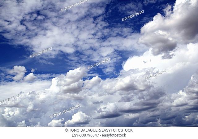 blue sky skyscape with clouds dramatic shapes background
