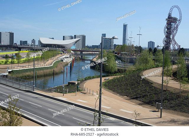 View of the Queen Elizabeth Olympic Park, Stratford, London, E20, England, United Kingdom, Europe