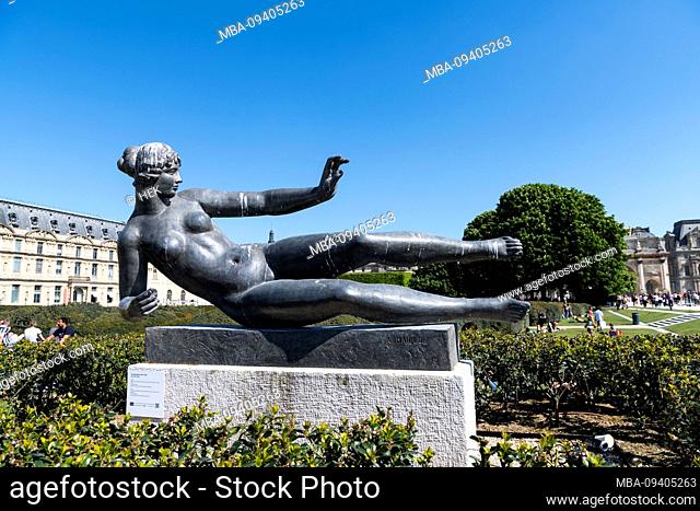 The sculpture L'Air by Aristide Maillol in Tuileries Garden, Paris, France, Europe