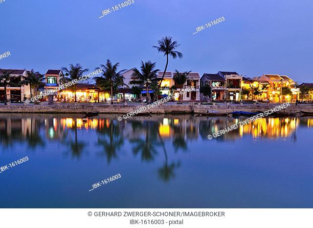 View from the historic town centre towards the borough of An Hoi, Thu Bon river, Hoi An, Vietnam, Southeast Asia