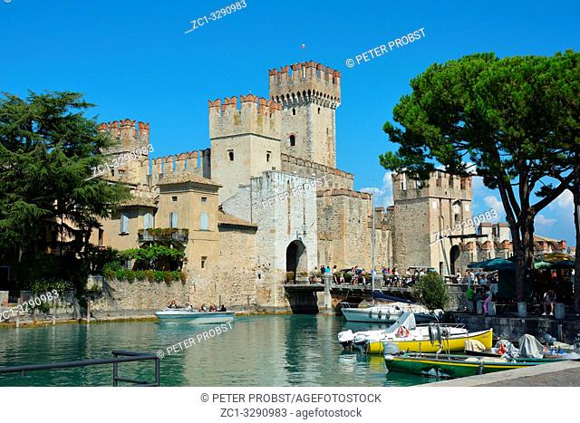 Scaligero castle in the historic center of Sirmione on Lake Garda - Italy